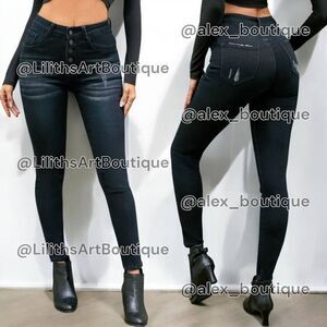 SHEIN High Rise Button-up Skinny Jeans(A010)-Size XS (2/26) for Women